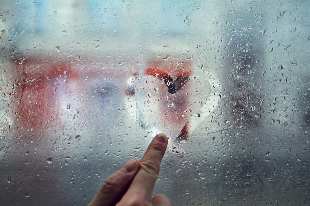heart shape on the window